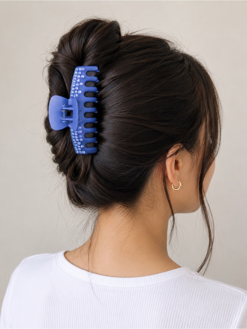 Bedazzled claw clip - dark purple / blue
